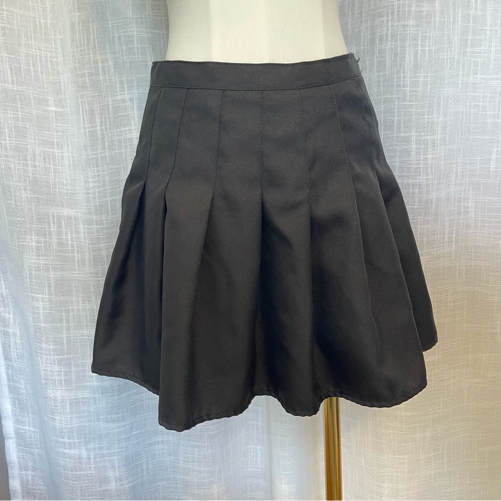 Black Pleated Mini Skirt Skater Tennis Y2K Grunge Preppy Coquette School Uniform